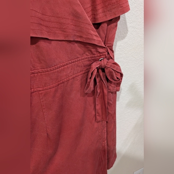 Vintage Gianni Bini Rust Mini Wrap Dress - Picture 4 of 12